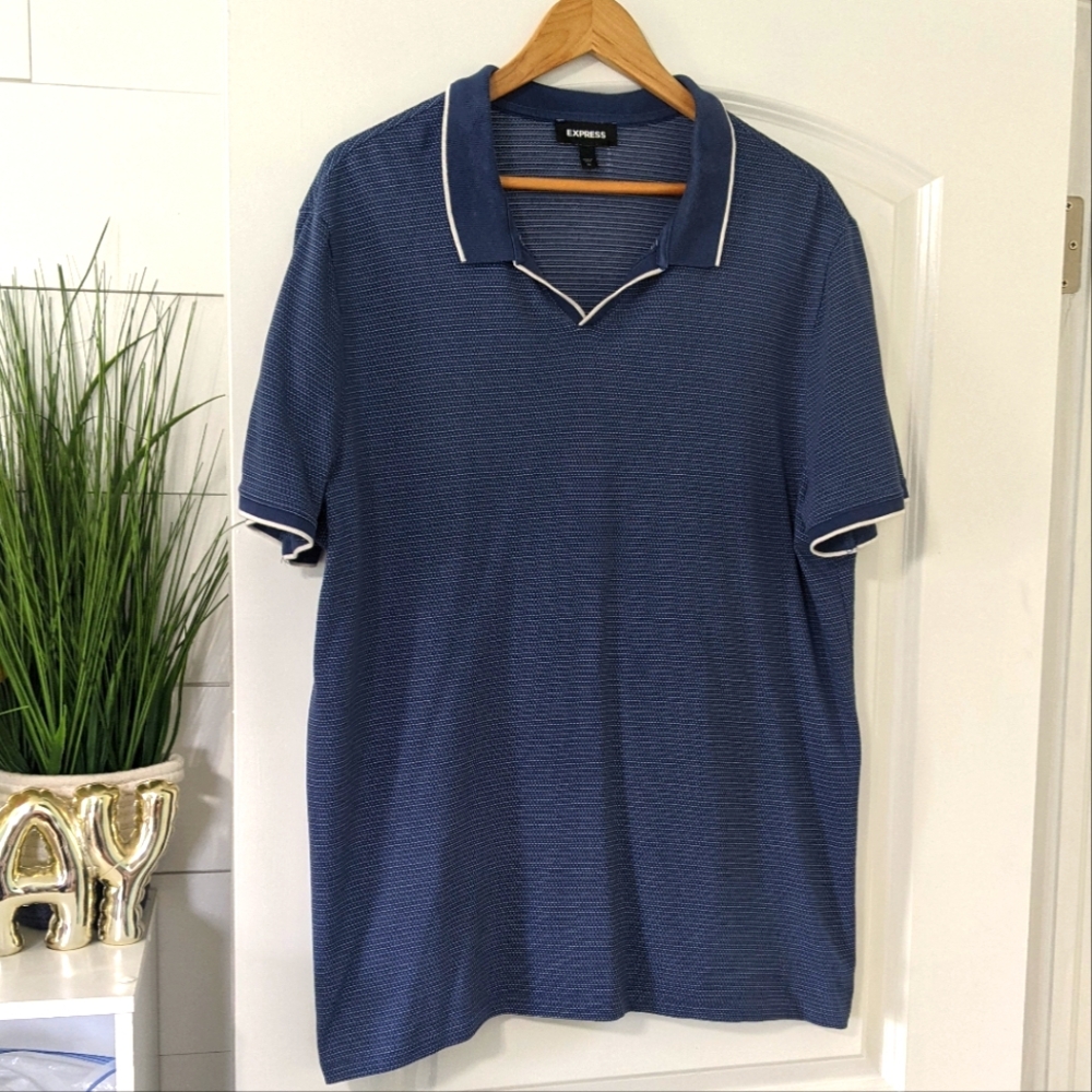 Express Striped Polo Sz XL